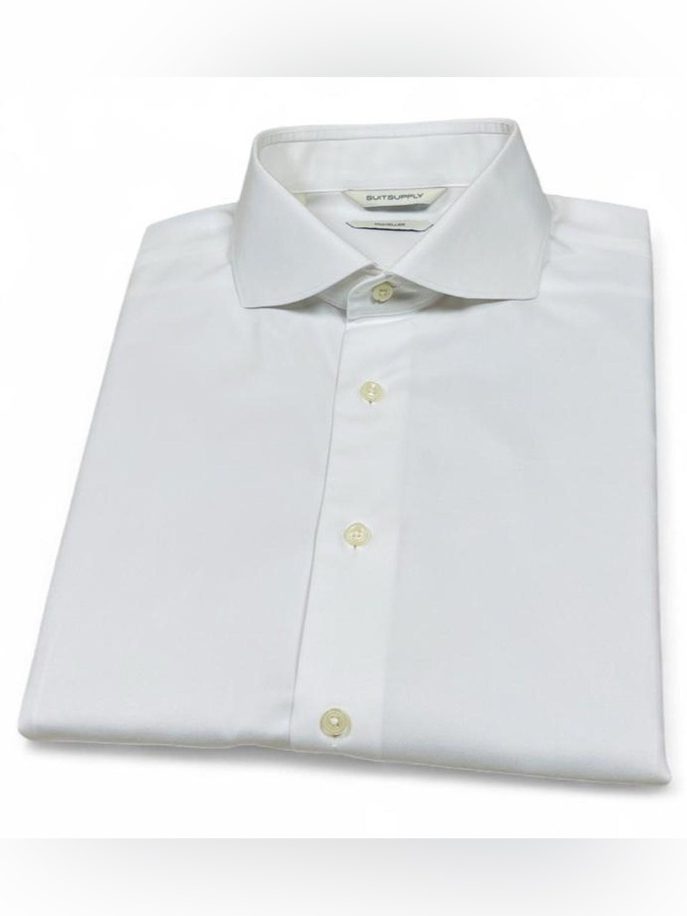 NWOT Suitsupply Traveller Extra Slim Fit White Dress Shirt Size M Cutaway Collar
